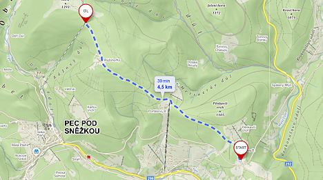 Cycle path 1F (Janovy Boudy - Růžová hora)