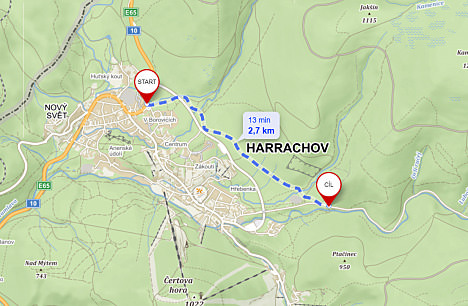 Trasa rowerowa 2A (Harrachova cesta: Nový Svět, camp - Mumlavská bouda)