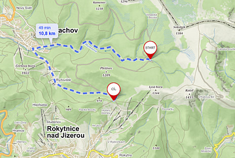 Trasa rowerowa 2B (Kladová cesta: Krakonošova Snídaně - Ručičky)